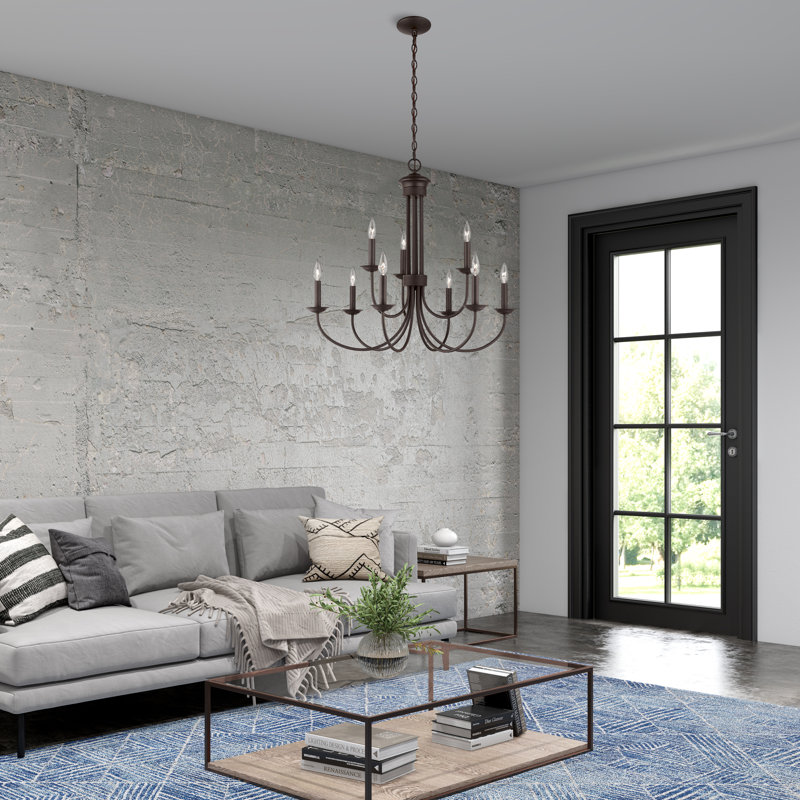 Arunvir 9 - Light Dimmable Chandelier, Bronze