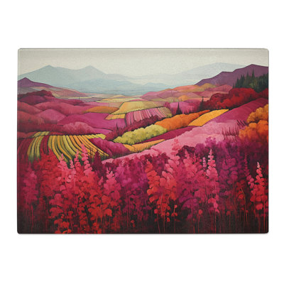 Wine Colour Field  Glass Chopping Board