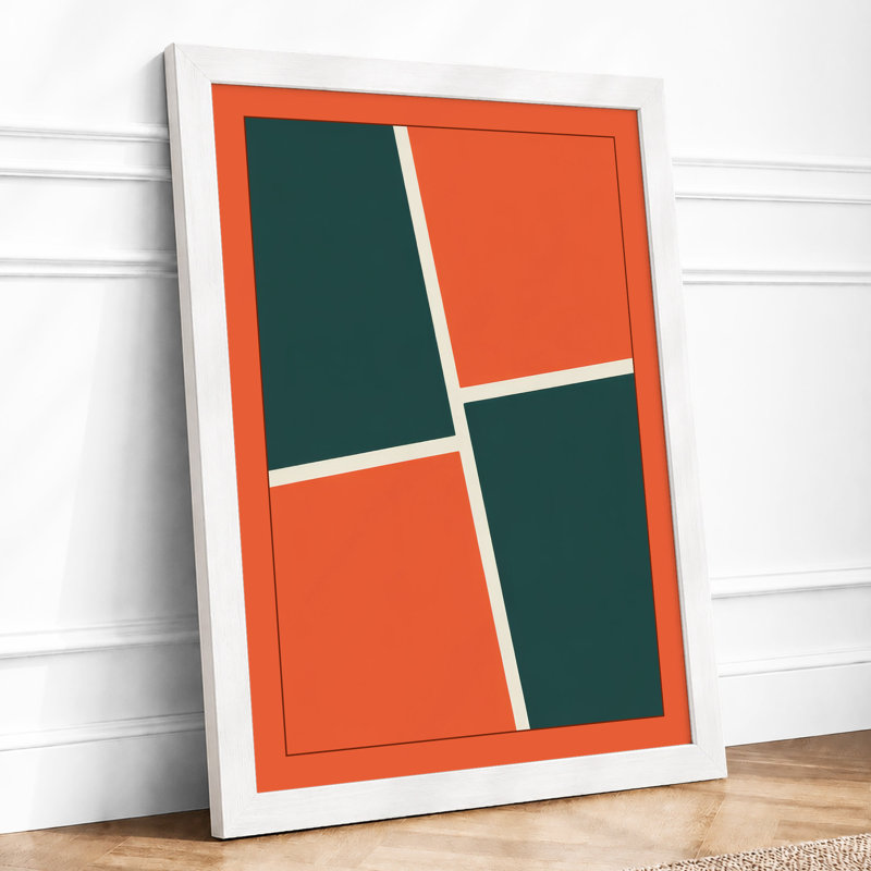 Coloured Blocks Geometric - Print, A3 - 42.0 x 29.7 cm, White