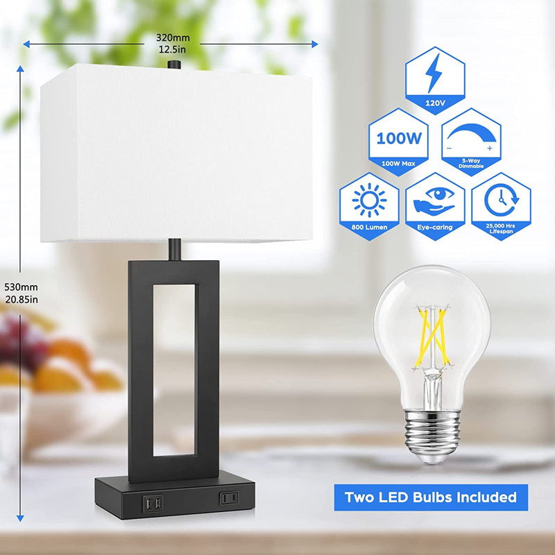 Metal USB Desk Lamp, White