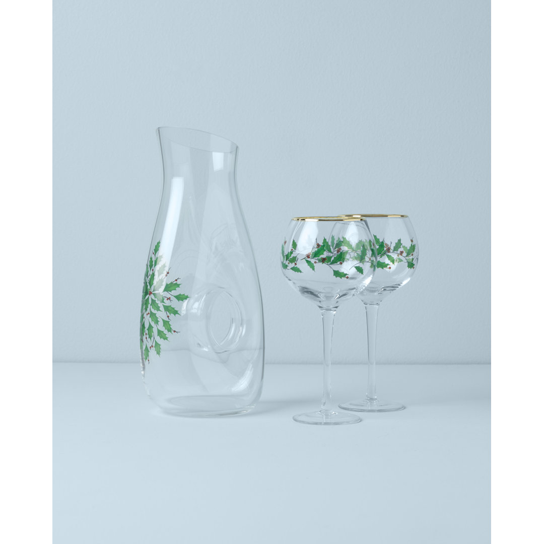 Holiday 3-Piece Decanter & Wine Glasses Set Lenox