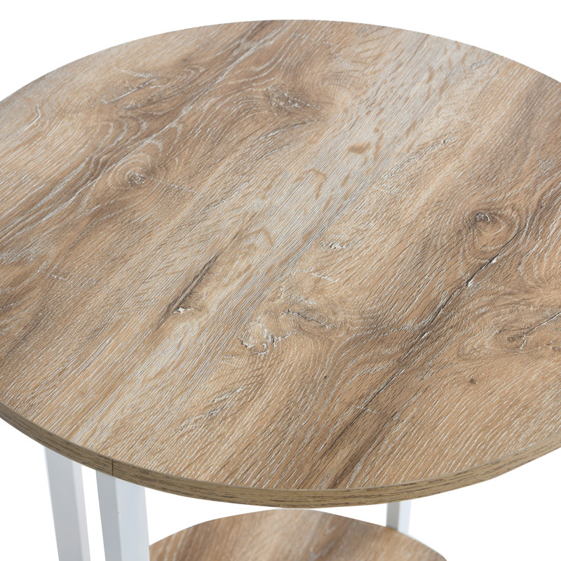 Table d'appoint ronde à 2 niveaux, Chêne côtier