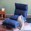 Fauteuil inclinable ergonomique - pliable avec tissu doux et matériaux métalliques réglables pour chambre à coucher bleu foncé, base
