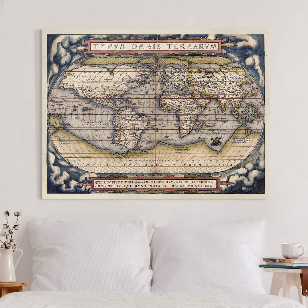 Leinwandbild Historische Weltkarte Typus Orbis Terrarum