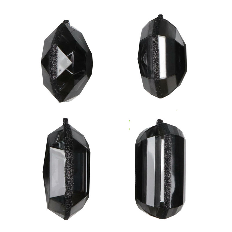 The Holiday Aisle 4-5" Jewel Glitter Ornament Assorted, includes 4 pieces per bag, Black