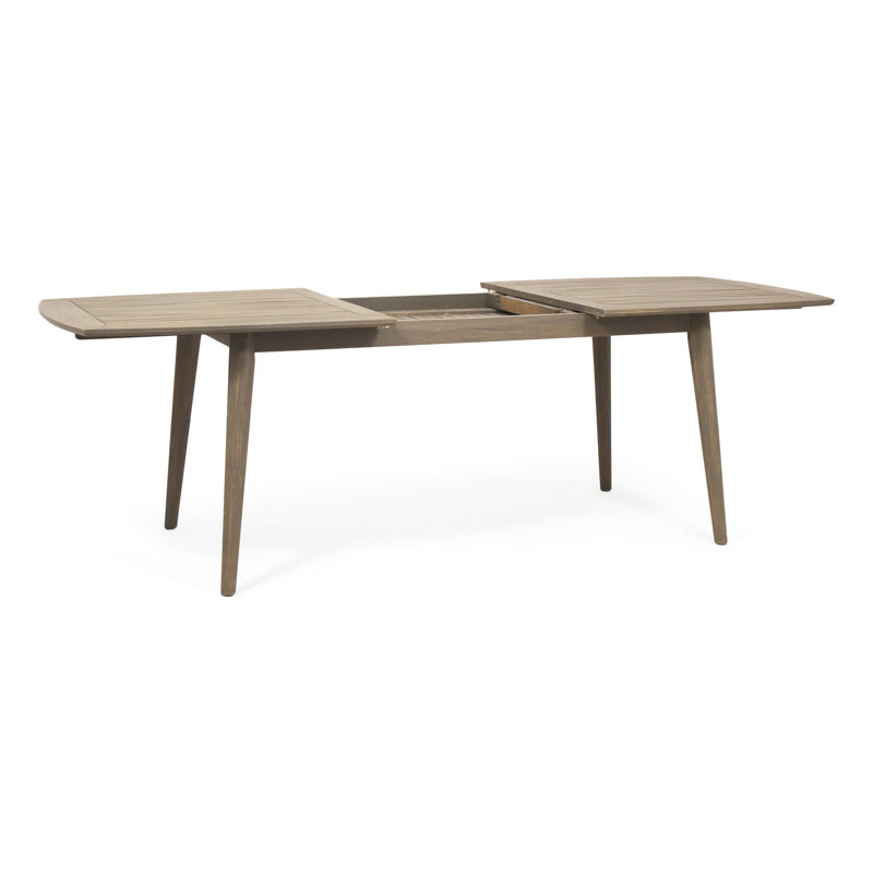 Table d'extérieur en bois, finition grise, extensible - Table polyvalente pour espaces de vie