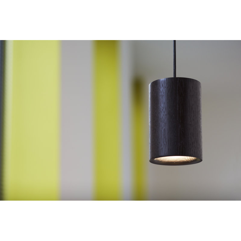 Solid 1 - Light LED Pendant, Black Stained Oak