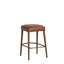 Tabouret de bar en faux cuir brun à hauteur de comptoir avec pieds et repose-pieds en métal, siège rembourré confortable pour îlot de cuisine, pub, comptoir de salle à manger, 2. Forme ovale, design ergonomique, matériau principal en polyuréthane-130040871