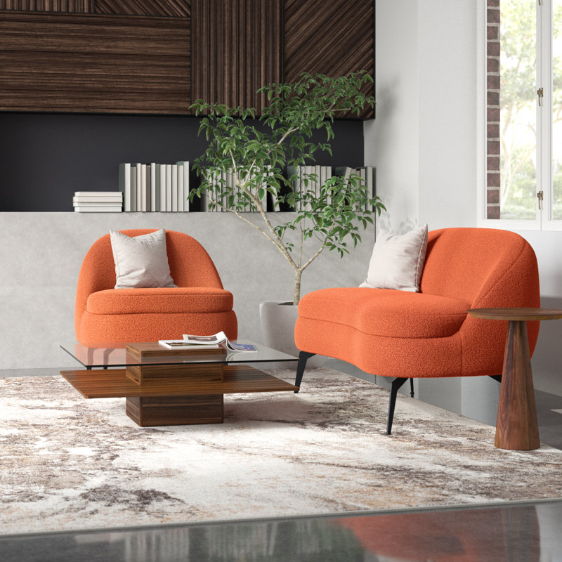 Ensemble de salon 2 pièces Bula, Polyester orange