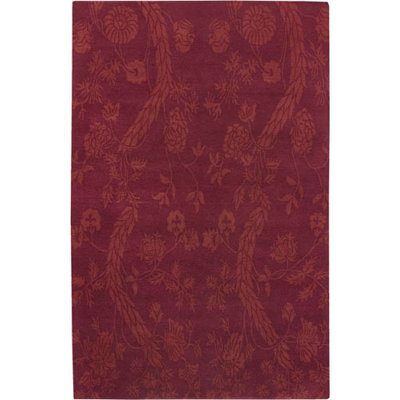 Tapis rouge en laine noué à la main Caldean