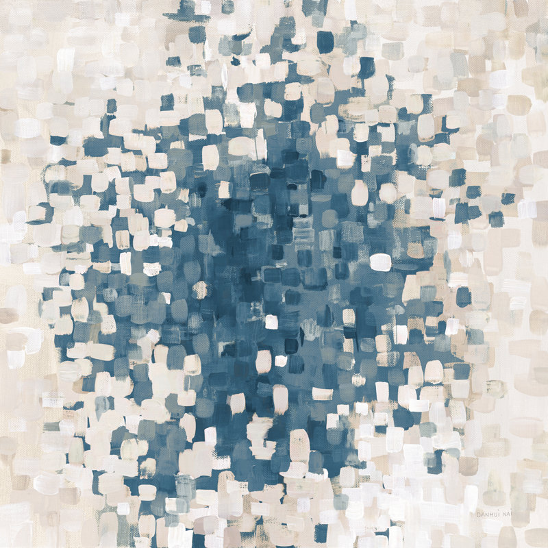 «Summer Blocks Blue Sand» par Danhui Nai - impression sur toile tendue, H 36 po x l 36 po, Non, Toile tendue