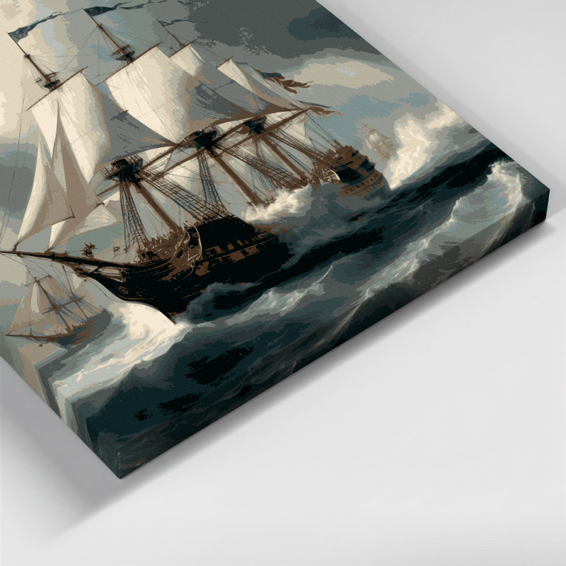 Art nautique gris sur toile