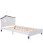 Ensemble de chambre à coucher 3 pièces avec lit plateforme simple avec table de chevet et commode, gris-107130636
