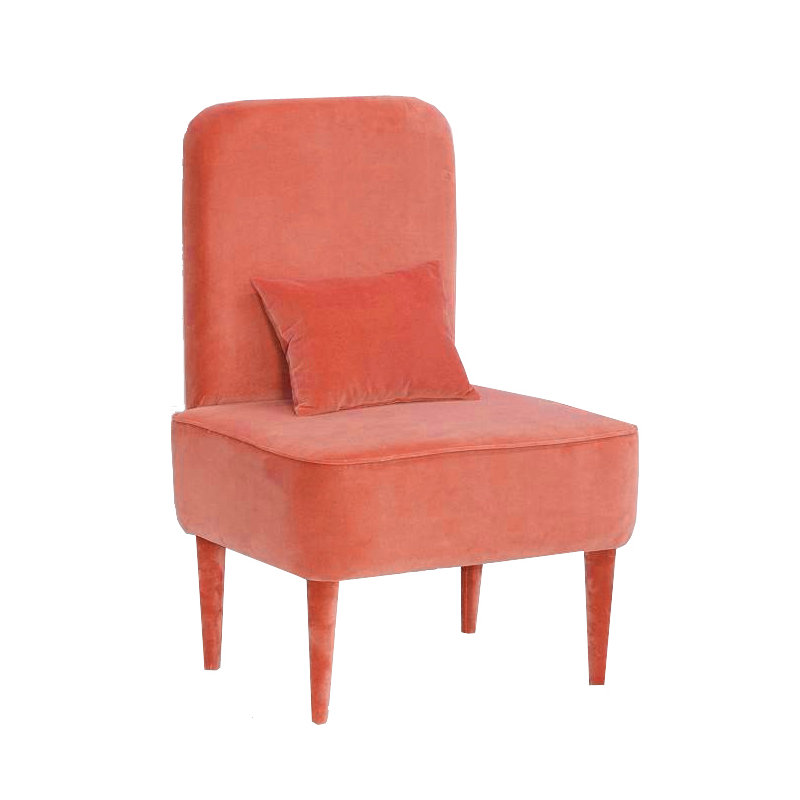 Pastel Upholstered Accent Chair, Orange