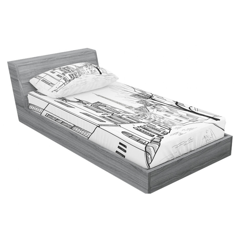 Microfiber Sheet Set, Twin Sheet Set with Fitted Sheet