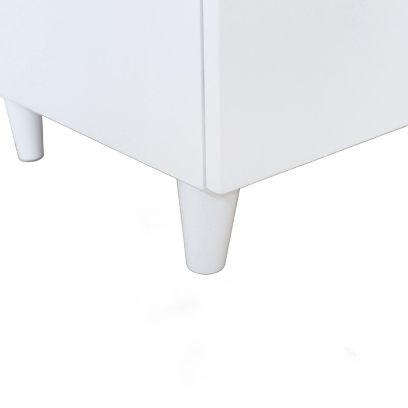 White Solid Wood Single Sink Bathroom Vanity Cabinet