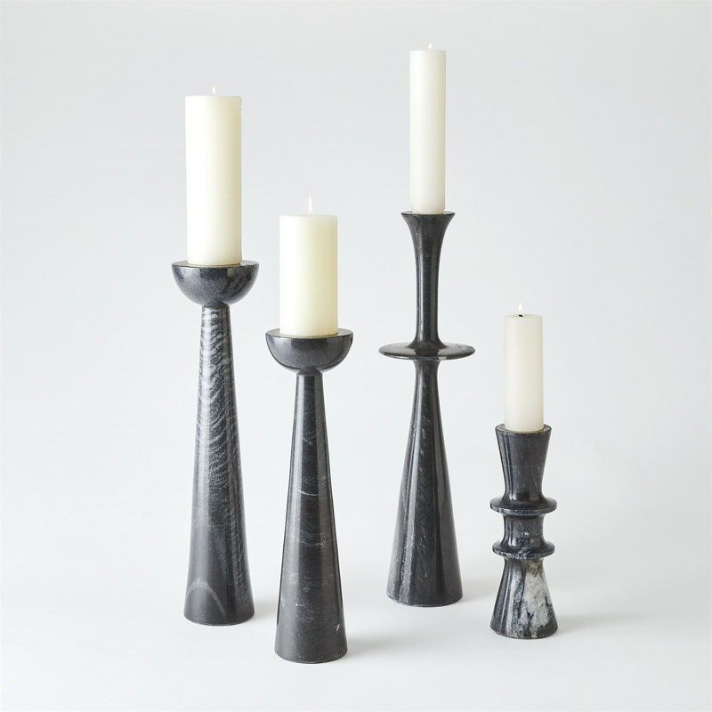 Round Top Candle Stand, Black, 17" H x 4.5" W x 4.5" D