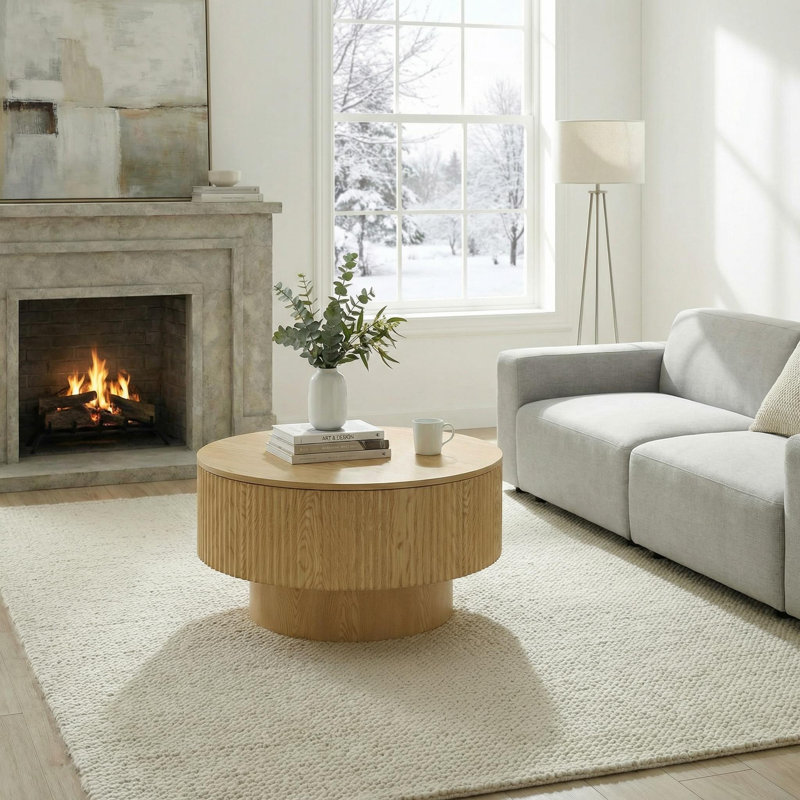 Table basse 29,5 po, Bois naturel
