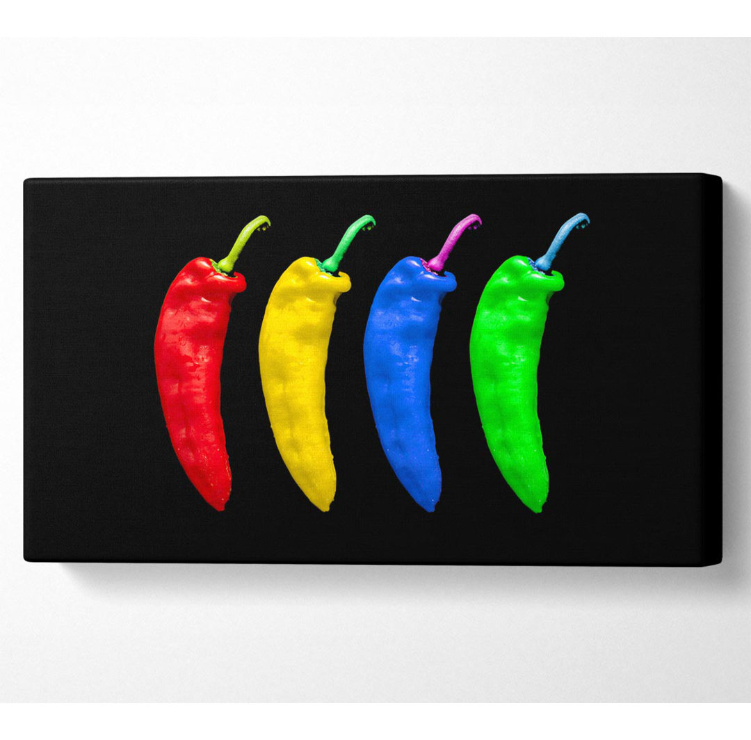 Ayvrie Vivid Chilis - Kunstdrucke auf Leinwand - Wrapped Canvas