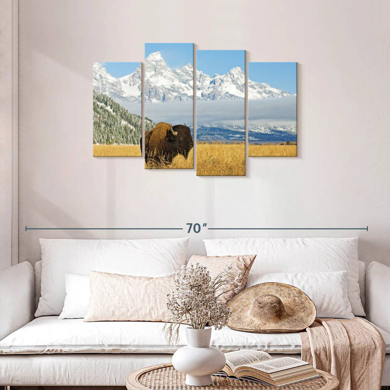 Grand Teton Bison Bull, H 27 po x l 43 po