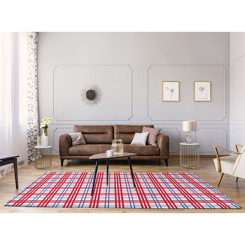 Plaid Indoor Rug, Rectangle 5' x 7'