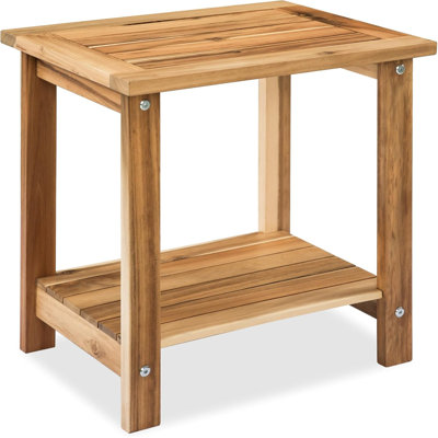Petite table en bois, table d'appoint d'extérieur pour patio, piscine, jardin, cour arrière, entrée