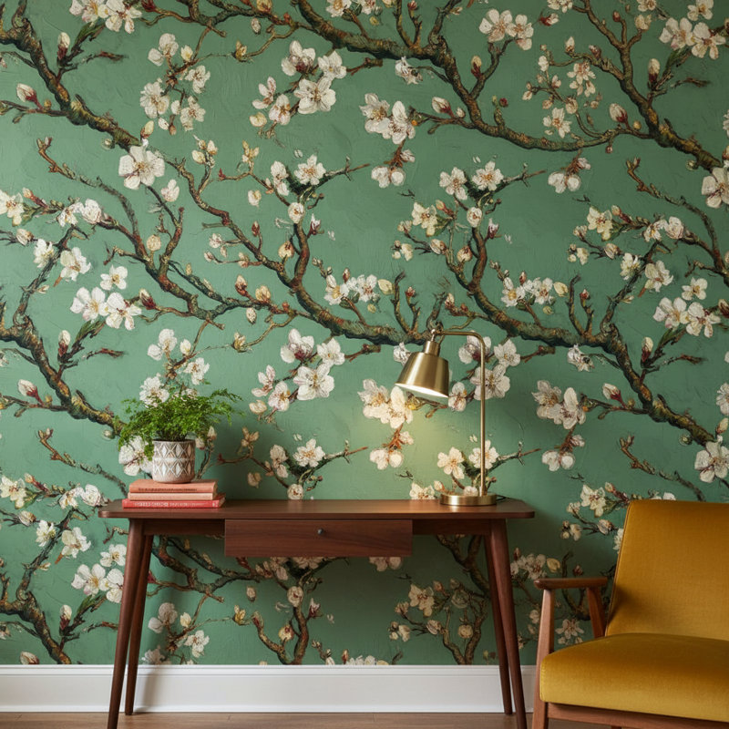 Art mural rétro floral