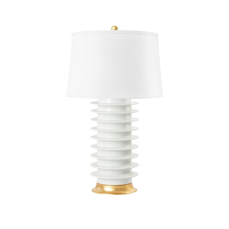 Elektra Table Lamp, White/Gold