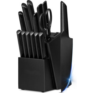  Kitchen Knives Set, Harriet 14-Piece Knife Block Set with  Multifunctional Kitchen Shear and Sharpening Steel, High-Carbon Stainless  Steel Chef Knife Set, Classic Forged Triple Rivet: Home & Kitchen