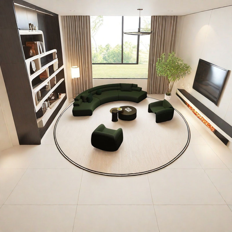 Semi-circular curved light luxury negotiation sofa