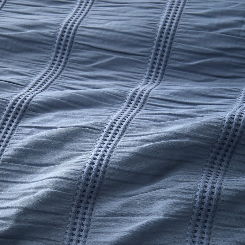 Waffle Seersucker Bedding, Blue, Double