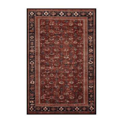 Machine Washable Persian Brown Area Rug
