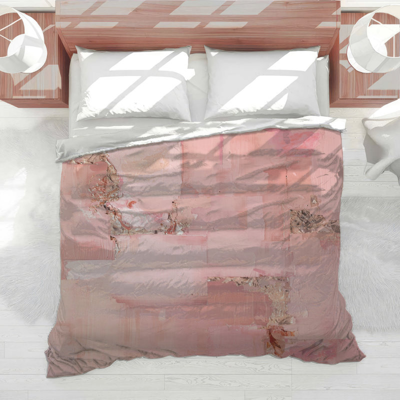 Pink Abstract Texture Comforter, Queen