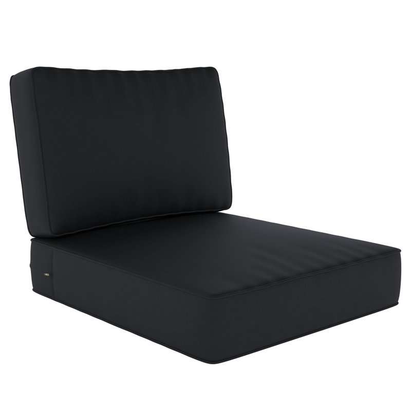 Wayfair Custom Outdoor Deep Seating Cushion With Sunbrella Fabric, Canvas Aruba Sunbrella® Canvas, 26" x 30"