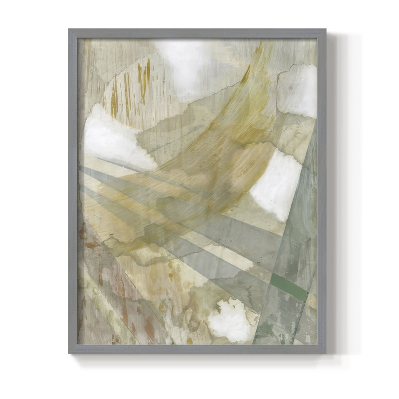 Bamboo Rain II Framed Print - Solid Wood, Gray, 30" H x 24" W