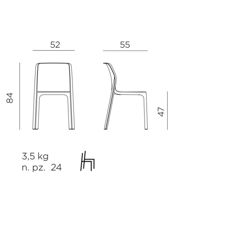 Bit Outdoor Dining Side Chair, Willow