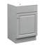 Meuble-lavabo de 50 cm (20 po) avec lavabo en céramique lisse, gris, cadre peint, protection anti-débordement en métal, charnières à fermeture douce antirouille, deux étagères de rangement, ensemble d'assemblage complet.