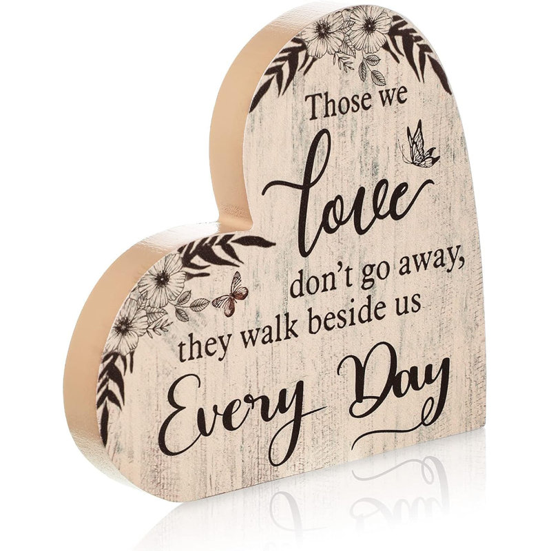 Cœur en bois Simple Style Remembrance - 6,3 po