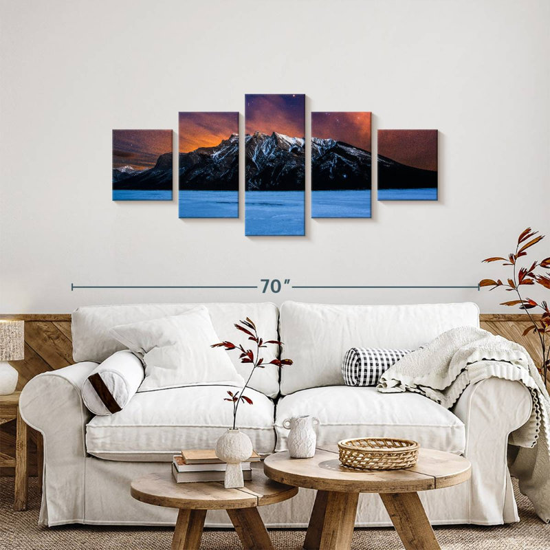 Paysage d'hiver à Banff, H 24 po x l 55 po