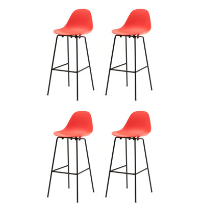 Tabouret de comptoir TA - Noir - Base noire