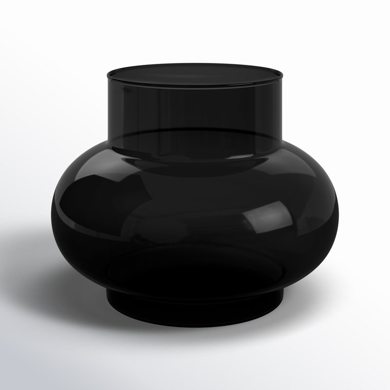 Clarabelle Glass Table Vase, Black, 6.8" H x 5.3" W x 8.65" D
