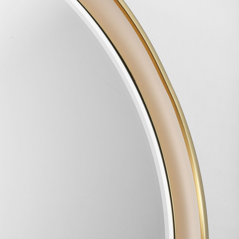 Tricia Illuminated Round Mirror, 24" x 24", Hand-Rubbed Antique Brass