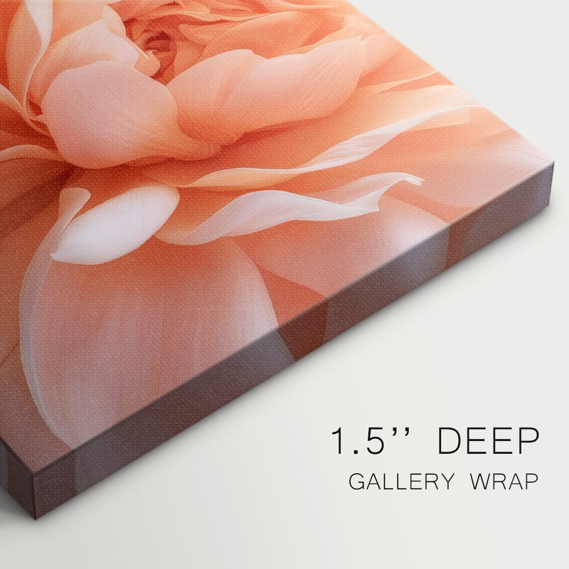 Peachy Petal Poetry II - Gala Cavas, 8 x 12