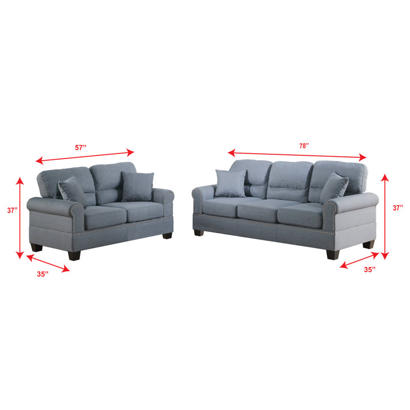 2 - Piece Living Room Set, Grey