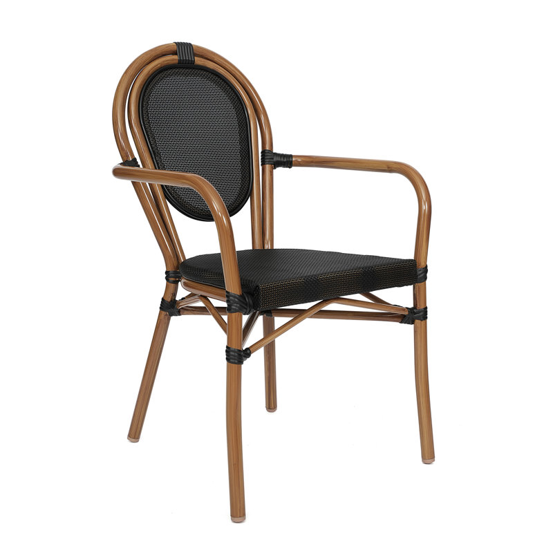 Chaise Paris empilable Connally, Noir/naturel