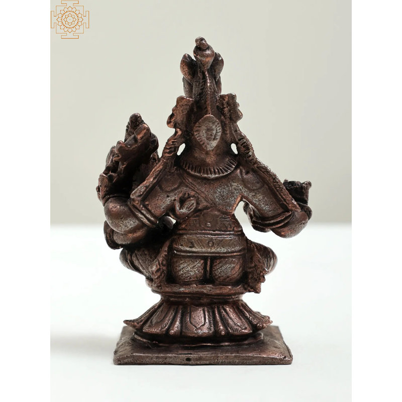 Petite figurine d'avocat Hayagreeva de Vishnu avec son épouse Lakshmi