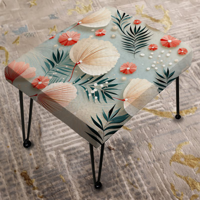 Seaside Elegance Tropical Pattern I - Tropical Rectangle Ottoman