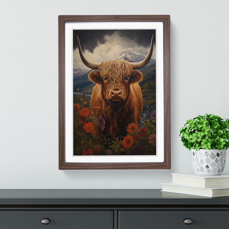 Highland Cow Classicism Art - Framed Print