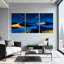 «Abstract Starry Night Desert Waves Reflections», ensemble de 3 impressions sur toile-1566506517