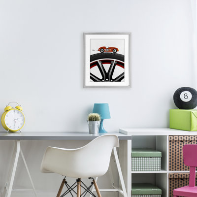 «Sport Fast Lane Racecar», reproduction d'art encadrée sous verre, design par Christine Simpson Art